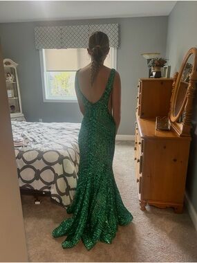 Jovani | Dresses | Jovani Green Velvet Homecoming Dress | Poshmark